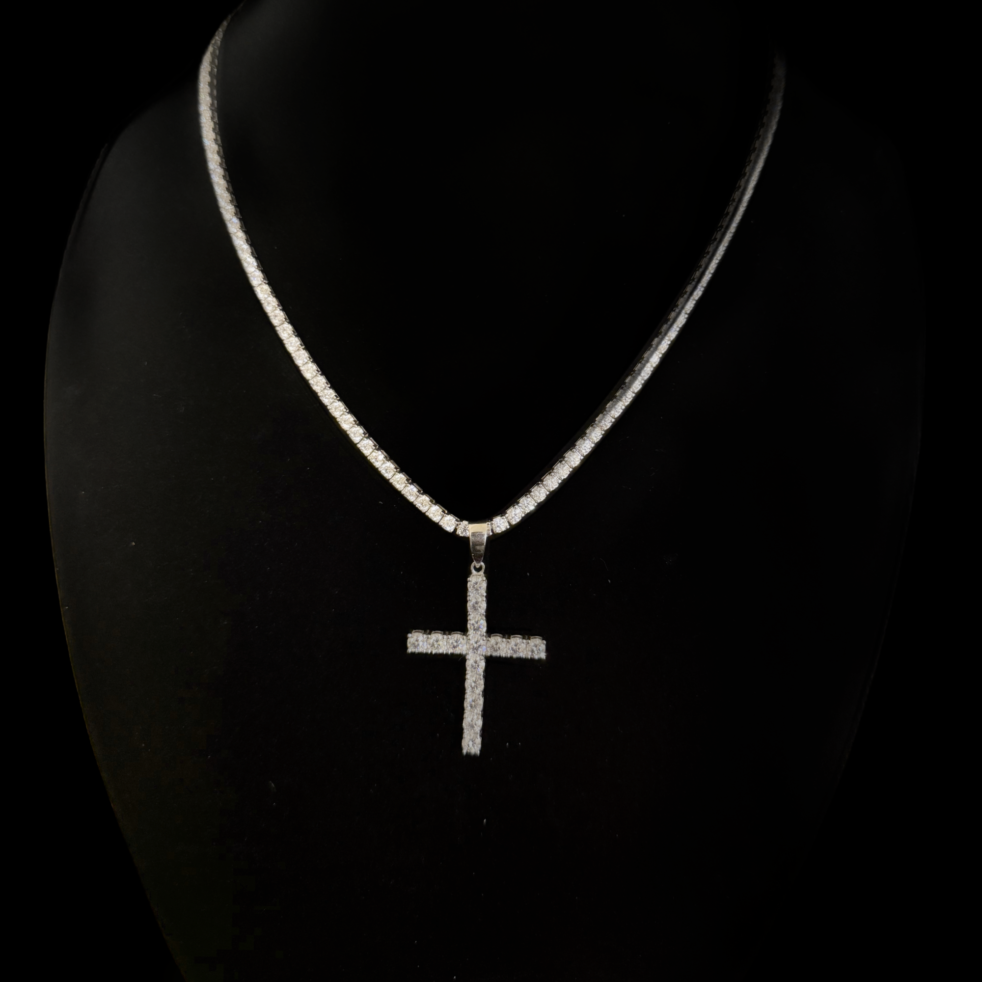 Tennis chain & Cross combo